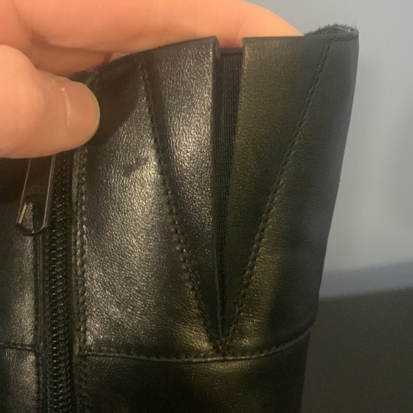 Aqua College square toe Leather calf high heel boots water proof aqua protect 7M - Picture 7 of 12